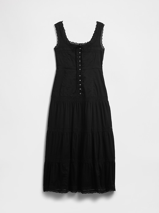 stufen-maxikleid mit spitzenbesatz