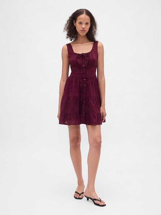 stufenkleid mit spitzenbesatz