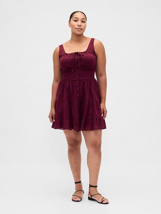 stufenkleid mit spitzenbesatz