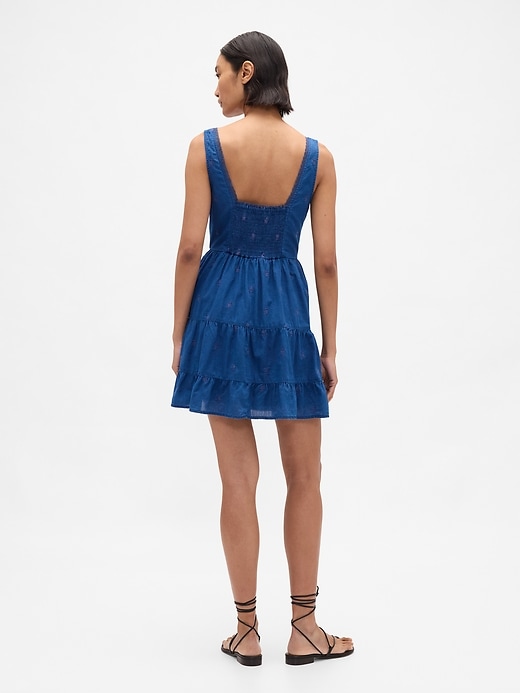 stufenkleid mit spitzenbesatz