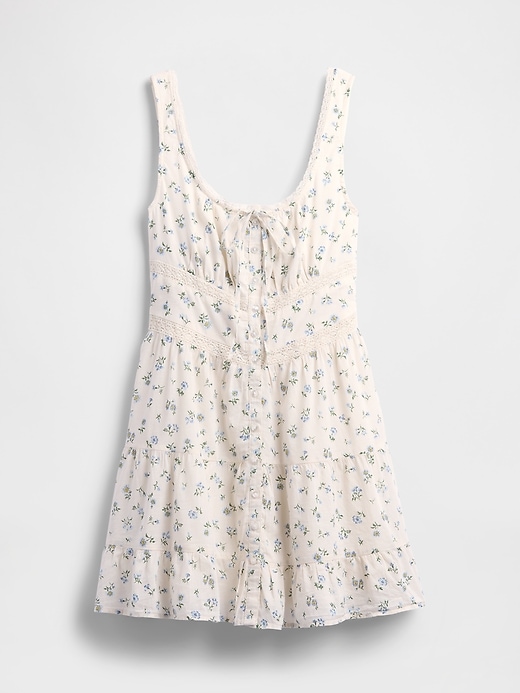 stufenkleid mit spitzenbesatz