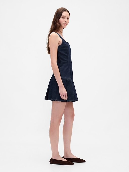 jeans-minikleid mit seitlichen falten