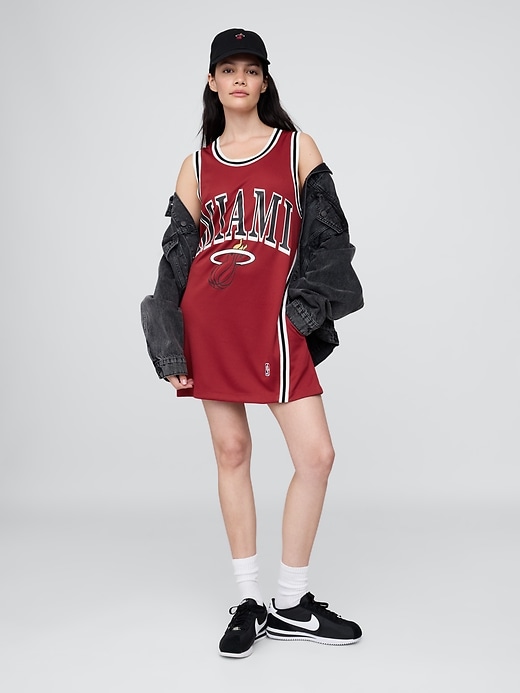 nba miami heat minikleid aus recyceltem jersey