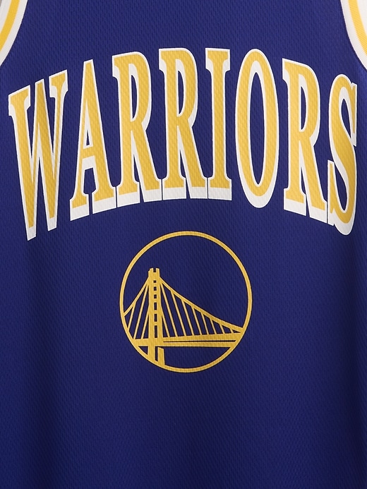 minikleid aus recyceltem nba-trikot der golden state warriors