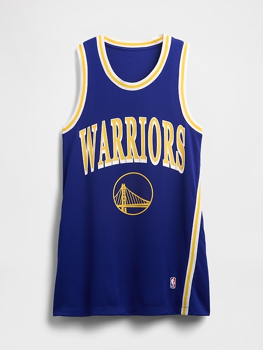 minikleid aus recyceltem nba-trikot der golden state warriors