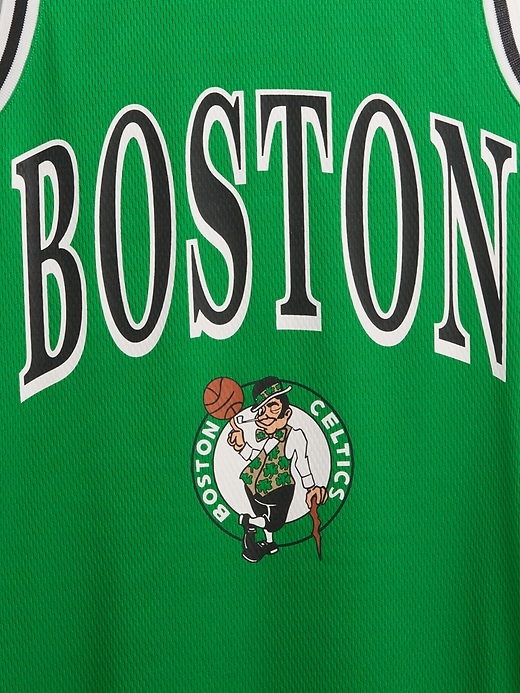 minikleid aus recyceltem nba-trikot der boston celtics