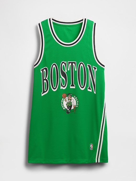 minikleid aus recyceltem nba-trikot der boston celtics