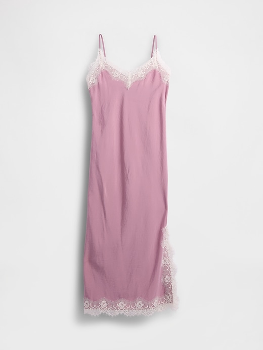 maxikleid mit spitzenbesatz