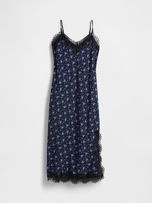 maxikleid mit spitzenbesatz
