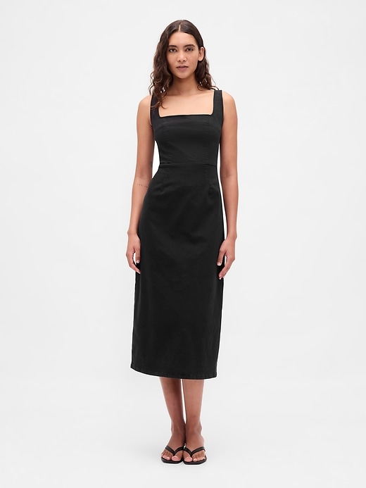 jeans-bodycon-midikleid