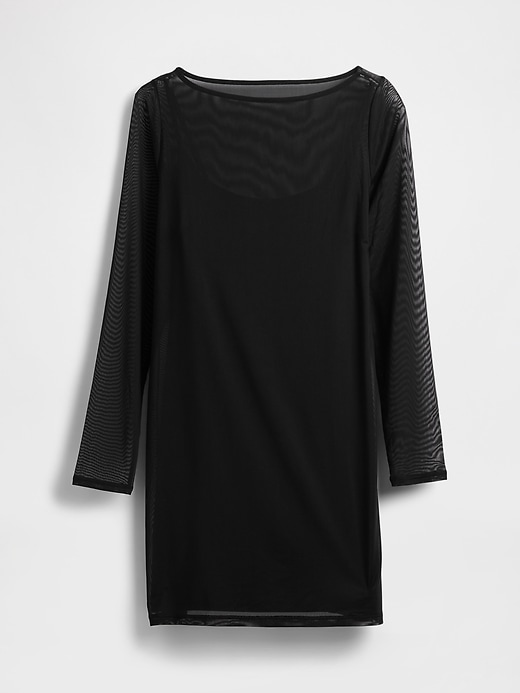 minikleid aus mesh mit u-boot-ausschnitt