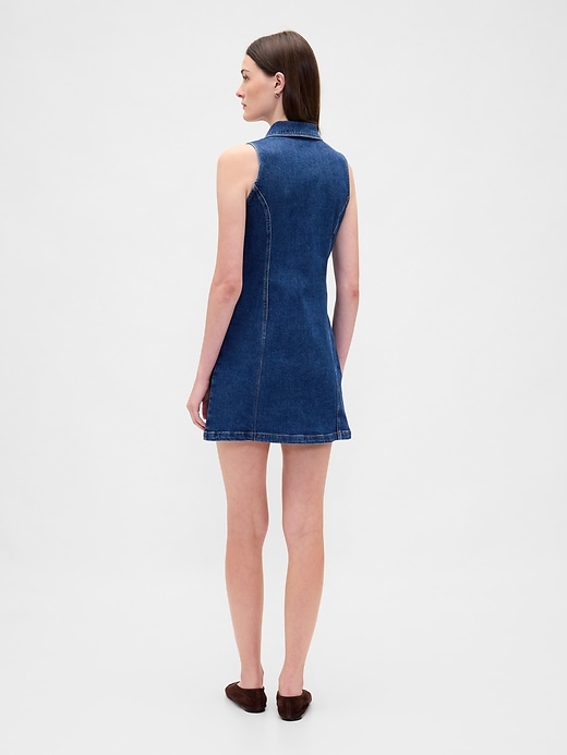 jeans-minikleid mit kragen