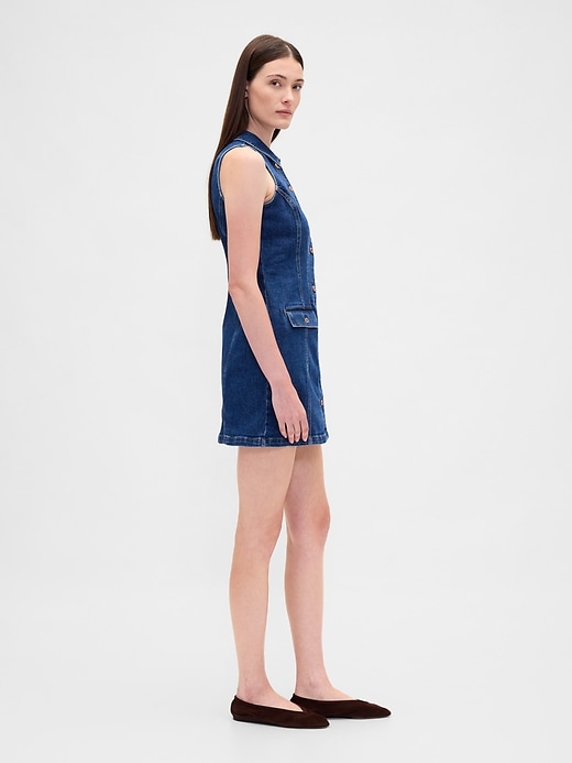 jeans-minikleid mit kragen