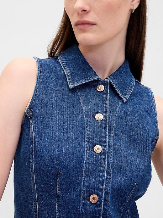 jeans-minikleid mit kragen