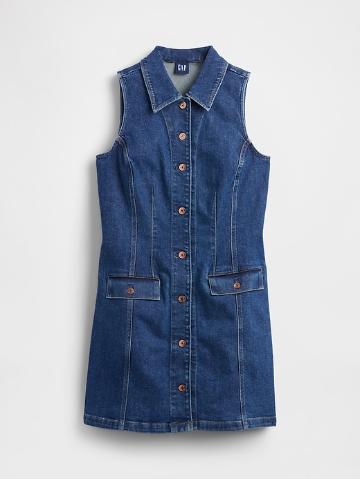 jeans-minikleid mit kragen