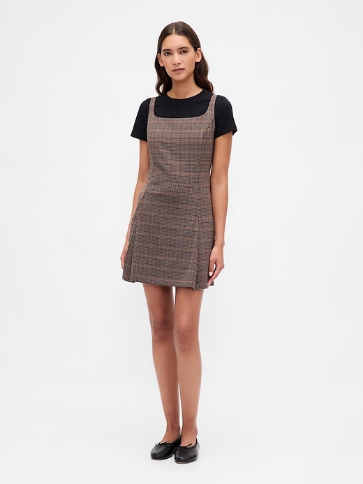 plissiertes minikleid mit eckigem ausschnitt