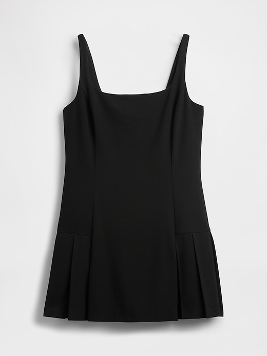 plissiertes minikleid mit eckigem ausschnitt