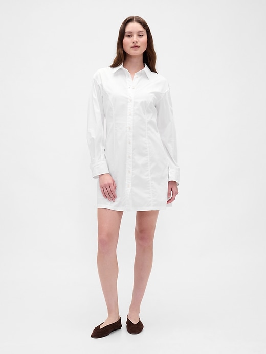 mini-hemdkleid aus bio-baumwollpopeline