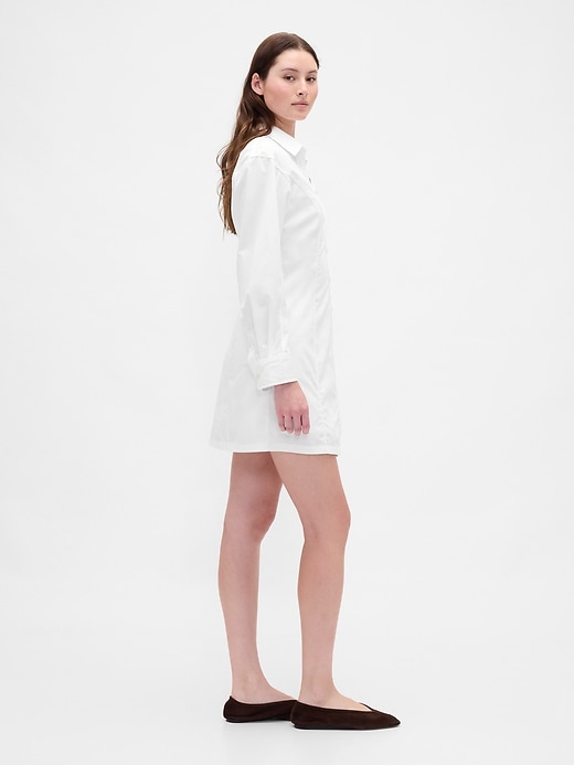 mini-hemdkleid aus bio-baumwollpopeline