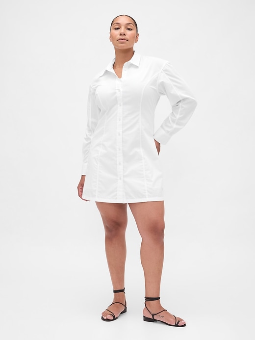 mini-hemdkleid aus bio-baumwollpopeline