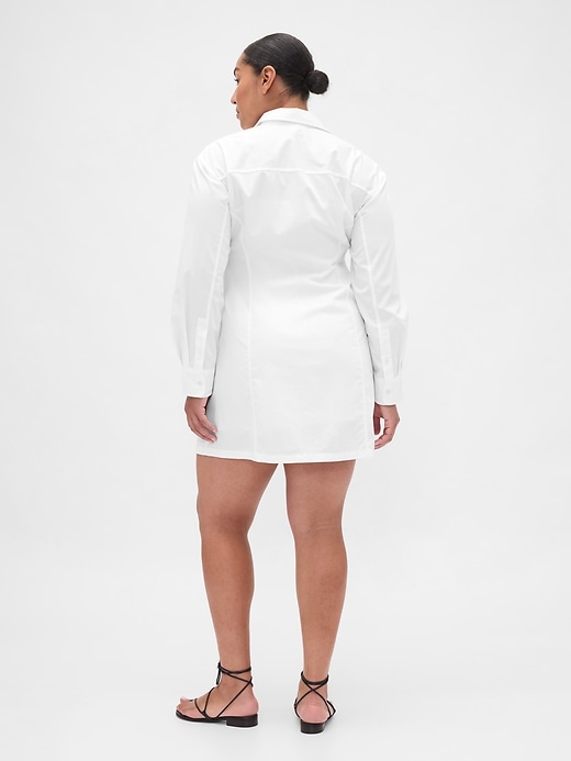 mini-hemdkleid aus bio-baumwollpopeline