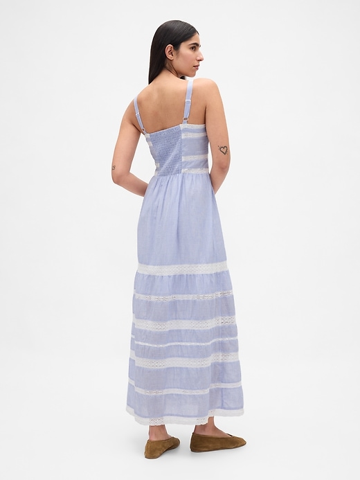 maxikleid mit spitzenbesatz
