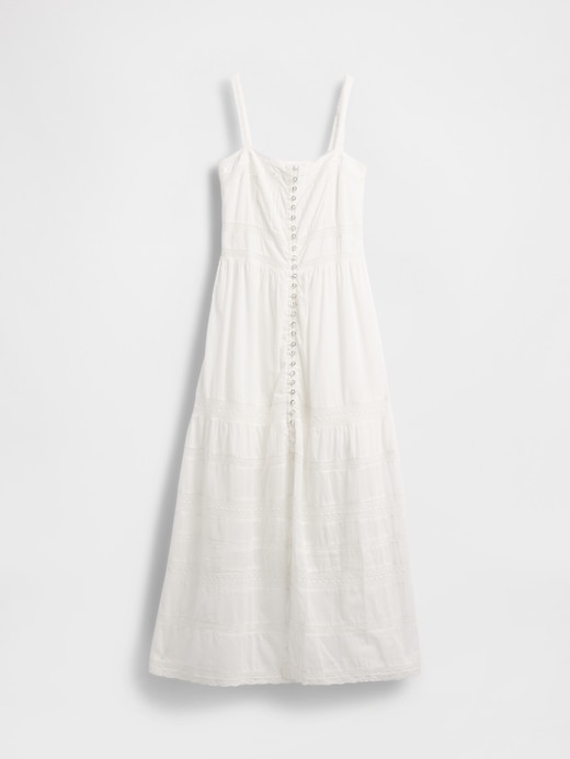 maxikleid mit spitzenbesatz