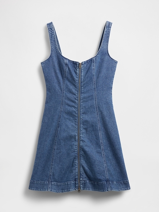 jeans-minikleid mit reißverschluss vorne