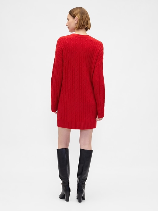 cashsoft mini-strickkleid mit zopfmuster