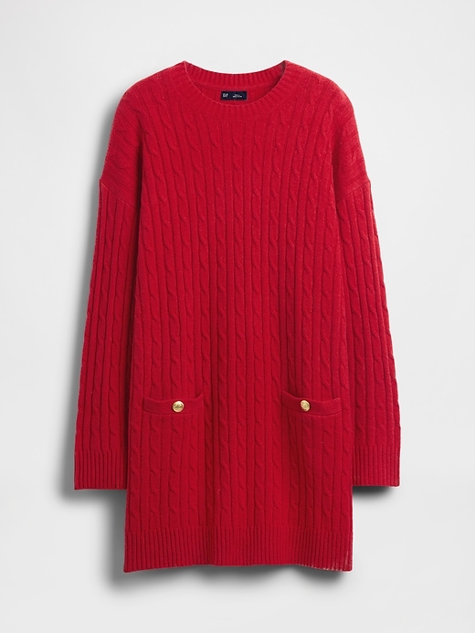 cashsoft mini-strickkleid mit zopfmuster
