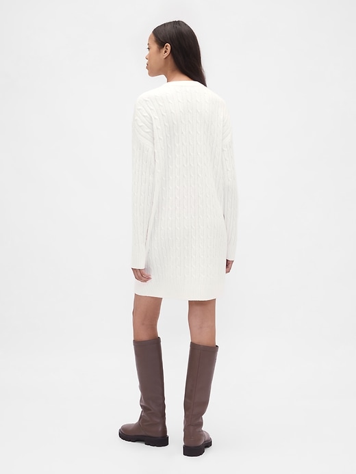 cashsoft mini-strickkleid mit zopfmuster