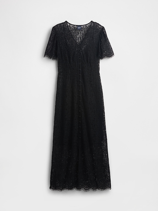 midikleid aus spitze mit v-ausschnitt