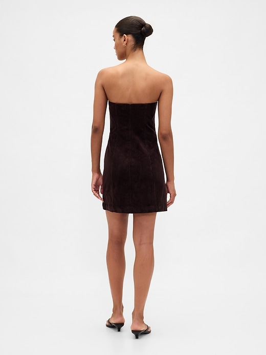 trägerloses minikleid aus cord