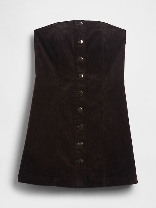 trägerloses minikleid aus cord