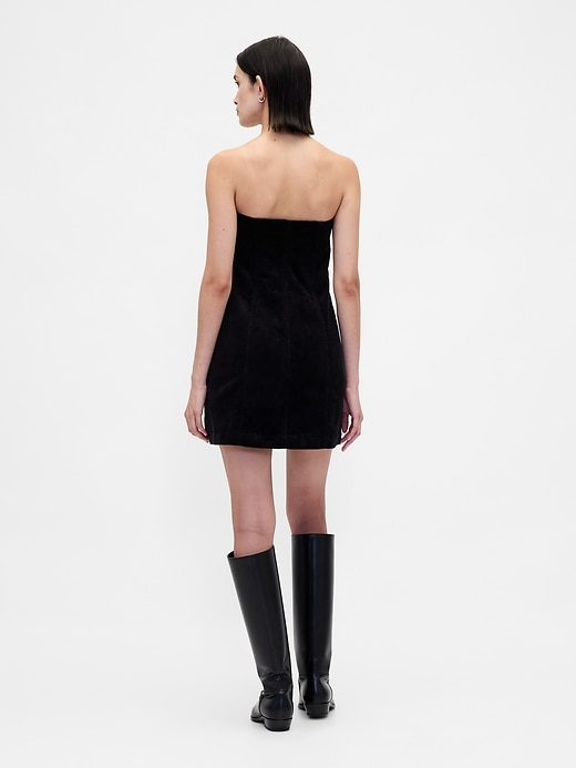trägerloses minikleid aus cord