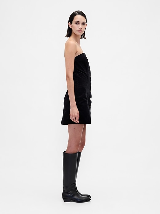 trägerloses minikleid aus cord
