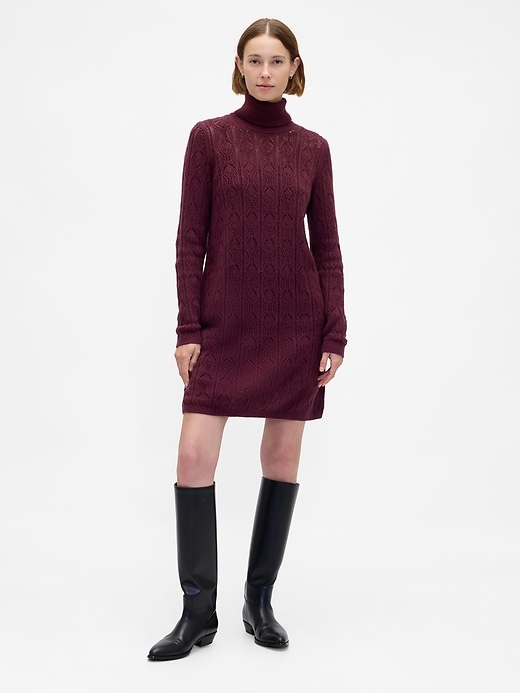 cashsoft pointelle rollkragenpulloverkleid