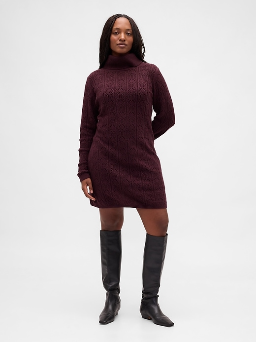 cashsoft pointelle rollkragenpulloverkleid