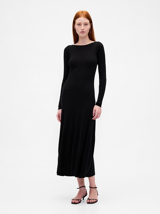 leichtes cashsoft rippen-maxi-strickkleid