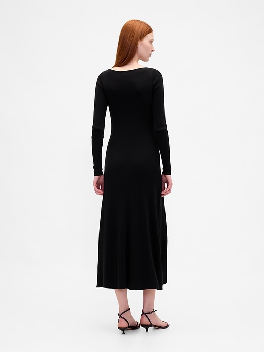 leichtes cashsoft rippen-maxi-strickkleid