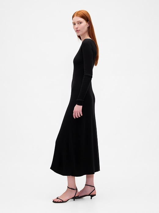 leichtes cashsoft rippen-maxi-strickkleid