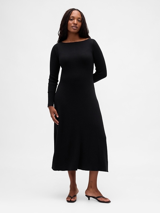 leichtes cashsoft rippen-maxi-strickkleid