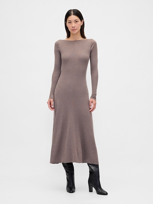 leichtes cashsoft rippen-maxi-strickkleid