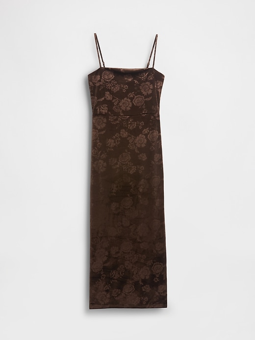 samt-maxikleid mit eckigem ausschnitt