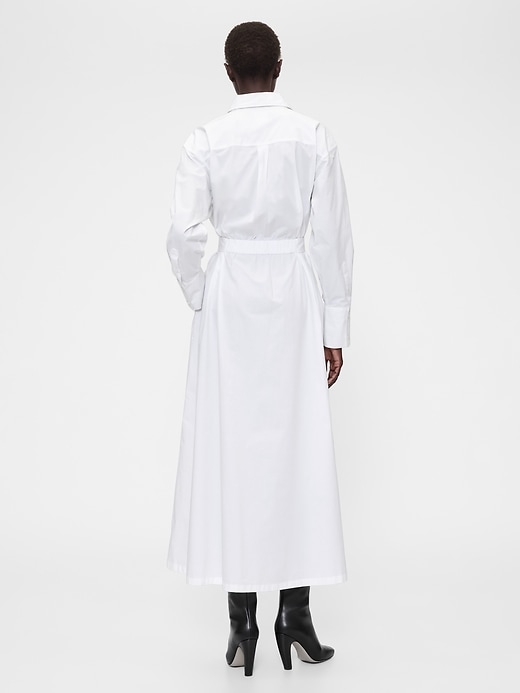 gapstudio popeline maxi-hemdkleid mit gürtel