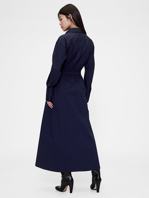 gapstudio popeline maxi-hemdkleid mit gürtel