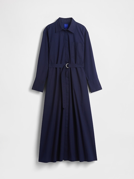 gapstudio popeline maxi-hemdkleid mit gürtel