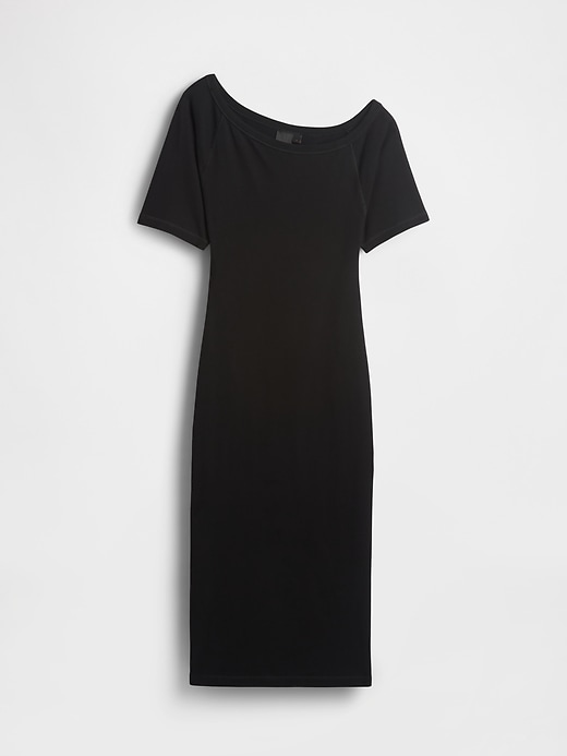 gapstudio jersey-midikleid mit schulterfreiem ausschnitt