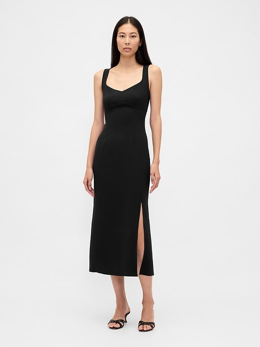 maxikleid mit korsett-ausschnitt