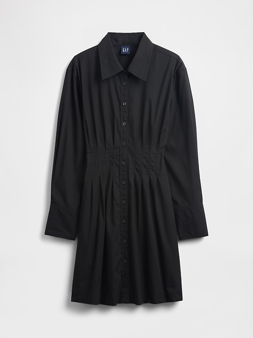 plissiertes mini-hemdkleid